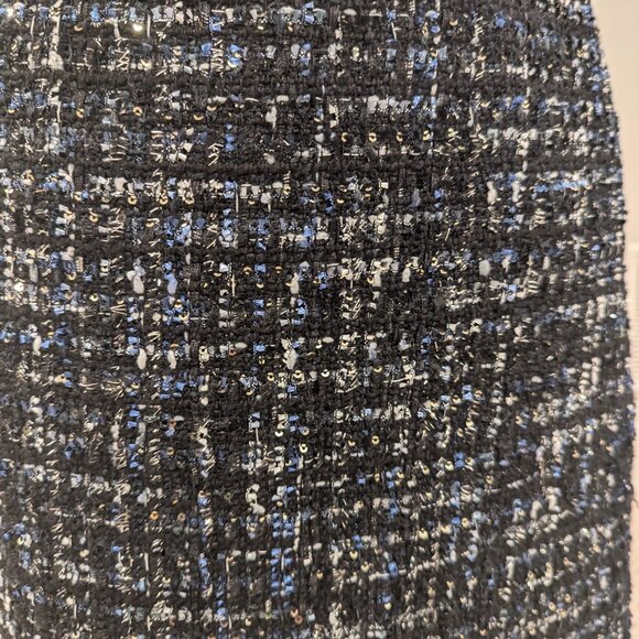 Ann Taylor Black with Blue, Beige and Sparkle accents Mini Skirt 00P - Picture 5 of 7